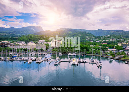 Papeete, Tahiti, Polynésie Française Banque D'Images