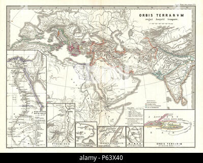 Spruner 1865 Carte du monde sous l'Empire assyrien - OrbisTerrarumAssyrii - Geographicus-spruner-1865. Banque D'Images