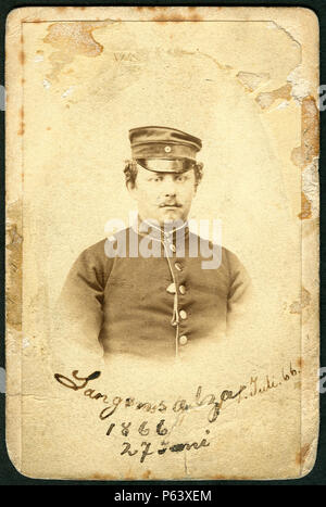 1866-06-27 Bataille de Schlacht bei Langensalza CDV anonymer Fotograf, Juli, Brustbild Soldat Friedrich Sahlfeld, Feld-Apotheker Bildseite Königlich Hannoverscher,. Banque D'Images