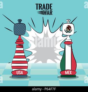 Guerre commerciale concept Illustration de Vecteur