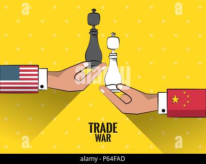 Guerre commerciale concept Illustration de Vecteur