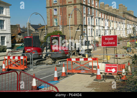 Les travaux routiers, UK Banque D'Images