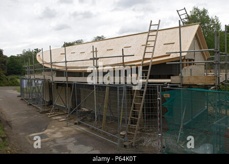 Construction du nouveau bâtiment éco-friendly pavillion à Christchurch park, Ipswich, Suffolk, UK Banque D'Images