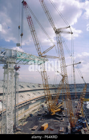 La construction du Stade de France d'acier. Banque D'Images