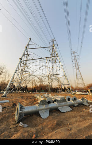 Pylône en cours de construction, l'est de Beijing, Chine Banque D'Images