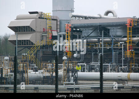 Usine de traitement de l'AGAS Barrow in Furness Cumbria UK qui prend le gaz du champ de gaz naturel de la baie de Morecambe Banque D'Images