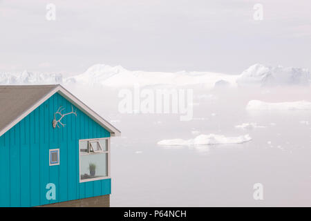 Les icebergs du glacier Sermeq Kujalleq Jacobshavn ou draine 7 % de l'inlandsis du Groenland et est le plus grand glacier en dehors de l'Antarctique. Il calv Banque D'Images