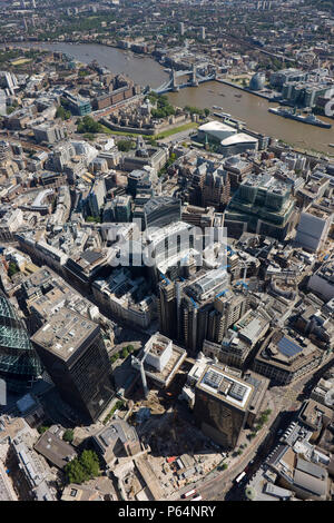 Vue aérienne de l'édifice Willis, Ville de London & Tour de Londres Banque D'Images