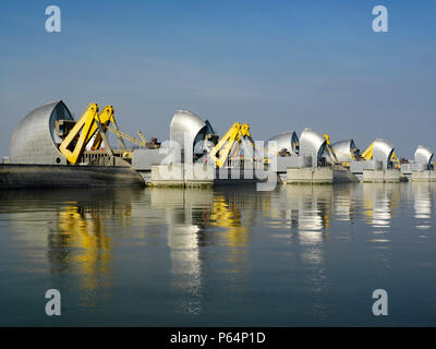 Thames Barrier Test annuel Clôture Banque D'Images