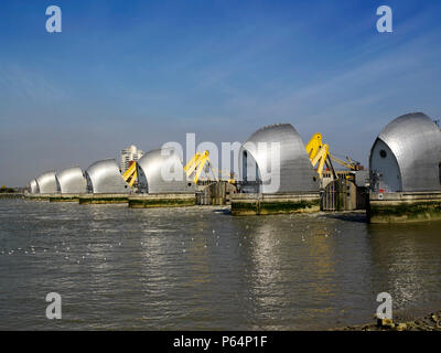 Thames Barrier Test annuel Clôture Banque D'Images