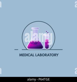 Emblème de laboratoire médical Illustration de Vecteur