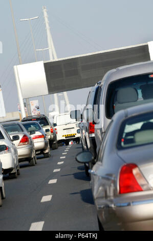 Trafic dans Dubaï, Garhoud, Maktoum, Emirats Arabes Unis, février 2007. Banque D'Images