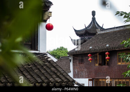 L'architecture traditionnelle et beaux paysages de Tang Shan Jie à Suzhou, Chine le 2 juin, 2018 Banque D'Images