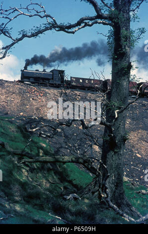 Pennyvenie mine sur la mine au bord de système dans l'Ayrshire avec West Warwick Area No.21, un Andrew Barclay 0-4-0ER de 1949. Le premier wagon sert de Banque D'Images