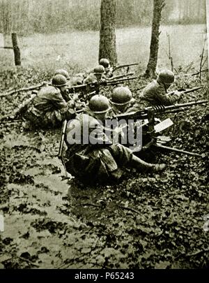 L'infanterie de l'armée française à la libération de l'Alsace 1944 Banque D'Images