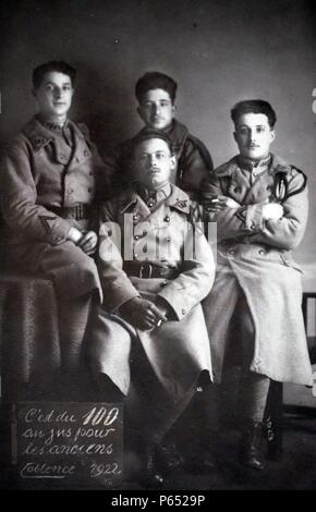 Soldats français dans la région de Coblence au cours de l'après première guerre mondiale, l'occupation de terres allemandes le long du Rhin Banque D'Images