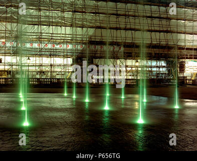 Somerset House, bâtiment dans l'échafaudage de nuit, Londres, Royaume-Uni Banque D'Images