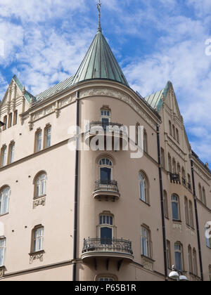 Bâtiment art nouveau dans le centre de Tampere, deuxième plus grande ville de Finlande Banque D'Images