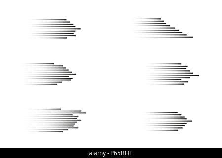 Définir des lignes de vitesse ensemble isolé. Effet de mouvement pour votre conception. Les lignes noires sur fond blanc. Vector Illustration de Vecteur