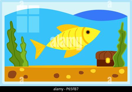 Aquarium poissons cartoon coloré Illustration de Vecteur