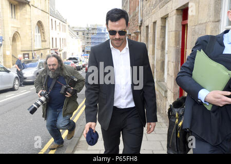 Si les jeunes, ancien "Pop Idol" gagnant, arrive pour la peine à Jedburgh Sheriff Court après avoir plaidé coupable à la conduite imprudente lors d'un incident en janvier où il est entré en collision avec un autre véhicule et près a heurté un piéton. Les jeunes seront en vedette : où : Jedburgh, Scottish Borders, Royaume-Uni Quand : 28 mai 2018 Credit : Euan Cherry/WENN Banque D'Images