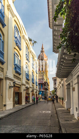 Une vue typique à Cartagena colombie Banque D'Images