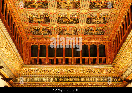 Intérieur du 11ème siècle Aljaferia Palace, Zaragoza, Espagne Banque D'Images