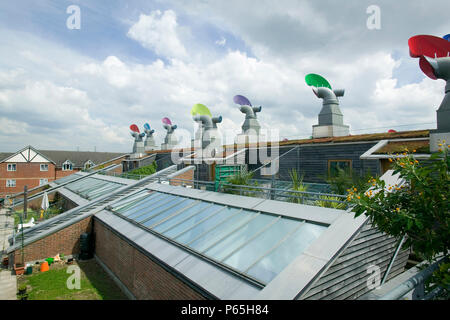 Bedzed, le plus grand village eco, Beddington, Londres Banque D'Images