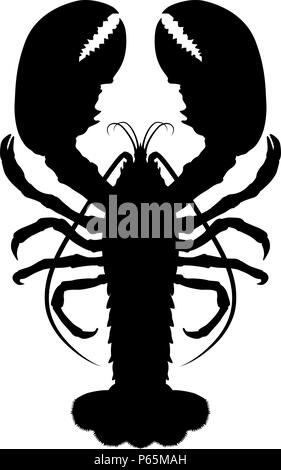 Silhouette de homard Illustration de Vecteur