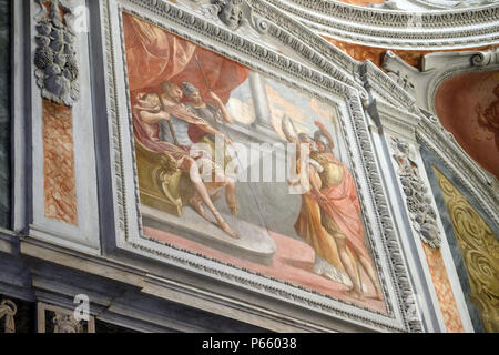 Fresques dans la Basilique de saint Frediano, Lucca, Toscane, Italie Banque D'Images