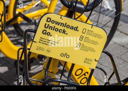 Vélos ofo, Sheffield Banque D'Images