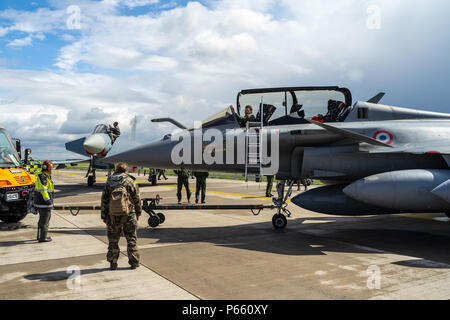 BERLIN - Le 26 avril 2018 de combat polyvalent : Dassault Rafale C de l'aérodrome. Armée de l'Air française. ILA Berlin Air Show Exhibition 2018 Banque D'Images