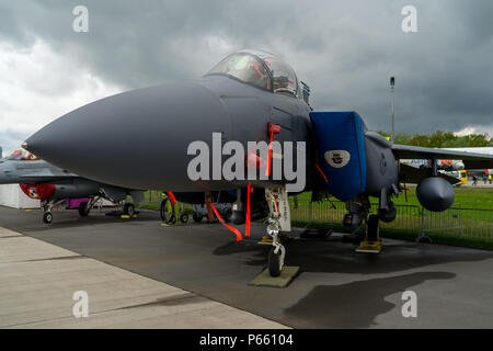 BERLIN - Le 26 avril 2018 : de combat polyvalent, strike fighter McDonnell Douglas F-15E Strike Eagle. US Air Force. ILA Berlin Air Show Exhibition 2018 Banque D'Images