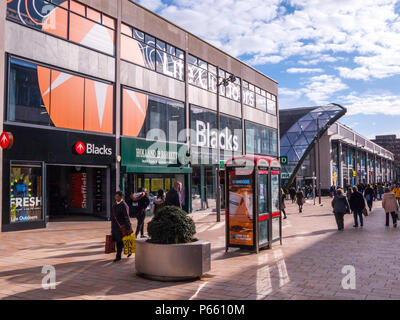 La Lande, Sheffield et le marché Moor Banque D'Images