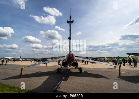 Attaque de lumière et d'avions d'entraînement avancé Dassault/Dornier Alpha Jet. Vue arrière. L'équipe Flying Bulls. Exposition salon ILA à 2018. Banque D'Images