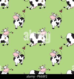 Sourire mignon motif transparent vaches,vector illustration Illustration de Vecteur