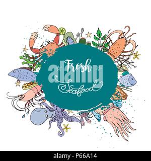 Des fruits de mer contexte,stock,objets vector illustration Illustration de Vecteur