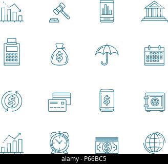 Ligne d'affaires Icon Set Illustration de Vecteur