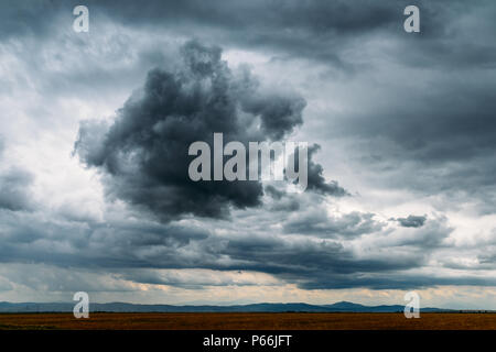 Dark storm clouds Gathering sur fond de ciel avant la pluie Banque D'Images