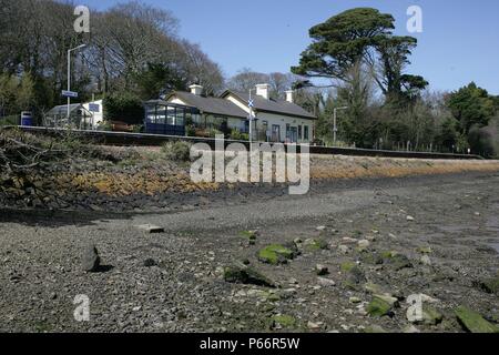 Lelant, Cornwall, construit le long de la mer sur le St Erth à St Ives embranchement. 2006 Banque D'Images