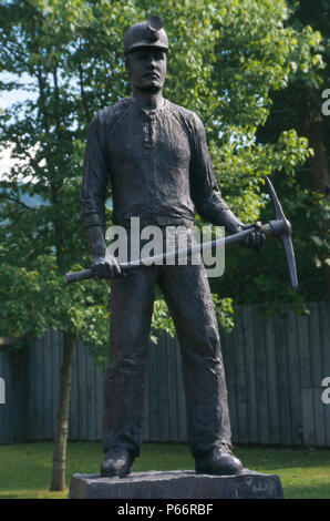 Statue de mineur de charbon à Big Stone Gap, Virginia, Blue Ridge Mountains. Photographie Banque D'Images