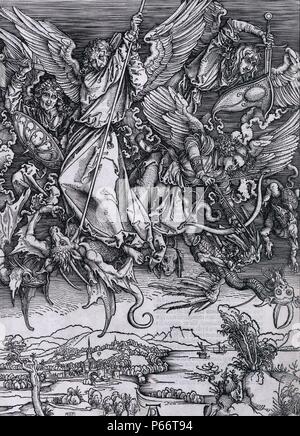 Saint Michel combattant le dragon par Albrecht Dürer, 1471-1528, l'artiste [1511 ?] Banque D'Images