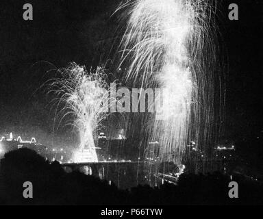 Célébrations dans Paris, France, pour marquer le traité de Versailles 1919 Banque D'Images