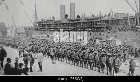 Les soldats américains prêts à embarquer pour l'Europe que les États-Unis entre dans la première guerre mondiale en 1917 Banque D'Images