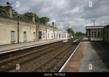 Le bâtiment de la gare patrimoniale à Market Rasen, Lincolnshire, montrant le récemment rénové salle d'attente. 2007 Banque D'Images