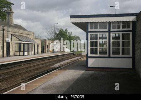 Le bâtiment de la gare patrimoniale à Market Rasen, Lincolnshire, montrant le récemment rénové salle d'attente. 2007 Banque D'Images