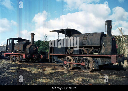 Les deux locomotives à voie large, Falcon et l'aubépine. Elle est prise en novembre 1981. Banque D'Images