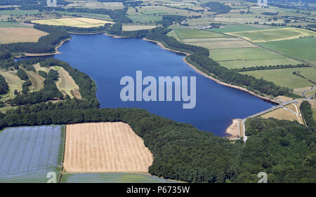 Vue aérienne de réservoir Eccup, Leeds Banque D'Images