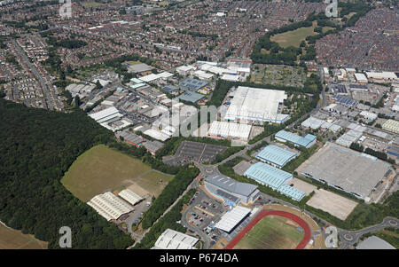 Vue aérienne de Westland Road & Middleton Park domaine de Middleton, Leeds Banque D'Images