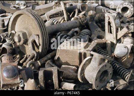 Montage à la ferraille Locomotive Locomotive Jonction Sennar hangar dans th Soudan le lundi 10 janvier 1983. Banque D'Images